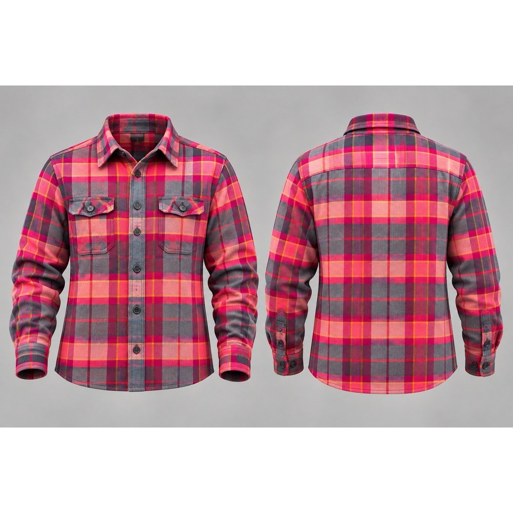 PATAGONIA Fjord Flannel Shirt WOMENS 10 ORGANIC COTTON PINK PLAID